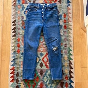 Re/Done 90s Ultra High Rose Ankle Crop EUC